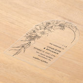 Black Floral Bouquet Arch Wedding Acryleinladungen (Ablage )