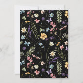 Black Floral Brautparty Bridal Brunch Einladung (Rückseite)