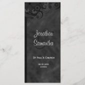 Black Floral Chalkbaord Goth Hochzeitsprogramme Programm (Vorderseite)