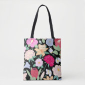 Black Floral Chic Trendy unique Tasche (Vorderseite)