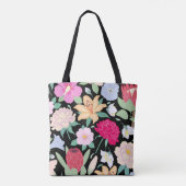 Black Floral Chic Trendy unique Tasche (Rückseite)