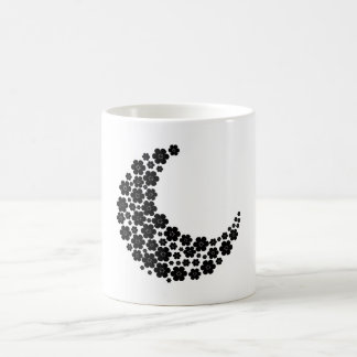 Black Floral Crescent Moon – Minimalist Boho Moon  Kaffeetasse