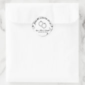 Black Floral Custom Vielen Dank Gastgeschenk Hochz Runder Aufkleber (Tasche)