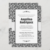 Black Floral Damask Foto Abschluss