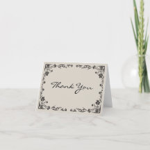 Black Floral Dankeschön Karte mit typischer Meldun