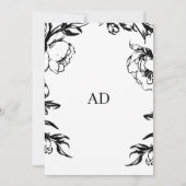 Black floral elegant wedding einladung (Rückseite)