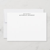 Black Floral Gold Text Grau Danke Karte (Rückseite)