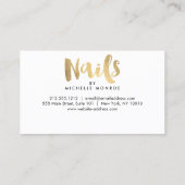 Black Floral Gold Text Nail Salon Grau Loyalität Treuekarte (Rückseite)