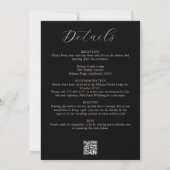 Black Floral Gothic All in One QR Code Hochzeit Einladung (Rückseite)