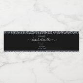 Black Floral Gothic Junggeselinnen-Abschied Wasserflaschenetikett (Einzelnes Label)