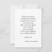 Black Floral Gothic Wedding Danke Karten (Rückseite)