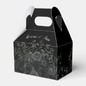 Black Floral Gothic Wedding Geschenkschachtel (Rückseite)