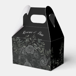 Black Floral Gothic Wedding Geschenkschachtel