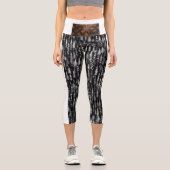 "Black Floral High-Waisted Yoga capris" Capri Leggings (Vorderseite)