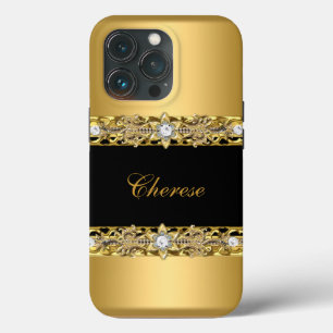 Black Floral Imitats Gold auf dem iPhone Case-Mate iPhone Hülle