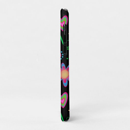 Black Floral Inspirivity Fun Niedlich Girly Case-Mate iPhone Hülle (Hinten/Links)