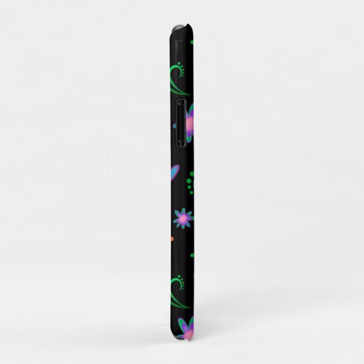 Black Floral Inspirivity Fun Niedlich Girly Case-Mate iPhone Hülle (Hinten/Rechts)