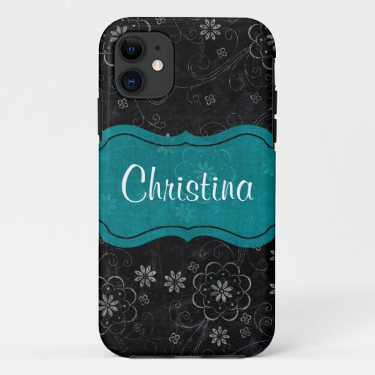 Black Floral iPhone 5 Mate Barely There™ Fall Case-Mate iPhone Hülle (Rückseite)