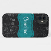 Black Floral iPhone 5 Mate Barely There™ Fall Case-Mate iPhone Hülle (Rückseite (Horizontal))