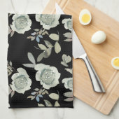 Black Floral Kitchtuch Geschirrtuch (Viertel Falte)