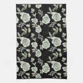 Black Floral Kitchtuch Geschirrtuch (Vertikal)