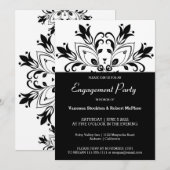 Black Floral Mandala Einladung (Vorne/Hinten)