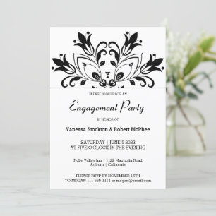 Black Floral Mandala Einladung