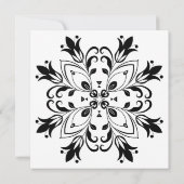 Black Floral Mandala Einladung (Rückseite)