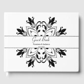 Black Floral Mandala Gästebuch (Vorderseite)