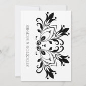 Black Floral Mandala Save The Date (Rückseite)