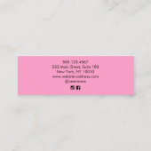 Black Floral Mini Signature Script Business Card Mini Visitenkarte (Rückseite)