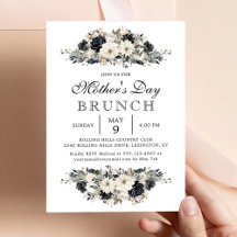 Black Floral Mother Day Brunch Party
