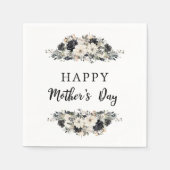 Black Floral Mother Day Brunch Party Serviette (Vorderseite)