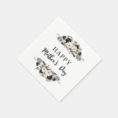 Black Floral Mother Day Brunch Party Serviette (Ecke)