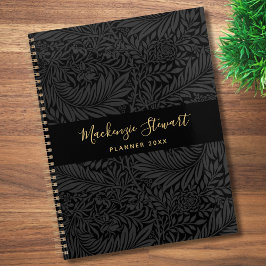 Black Floral Pattern 2026 Planer