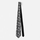 Black Floral Pattern Custom Necktie Krawatte (Vorderseite)