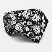 Black Floral Pattern Custom Necktie Krawatte (Gerollt)