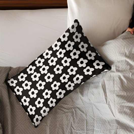Black Floral Pillowcase Kissenbezug