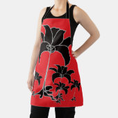 Black Floral Red Schürze (InSitu)