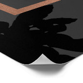 Black Floral Rose Gold Text Hair Stylist Poster (Ecke)