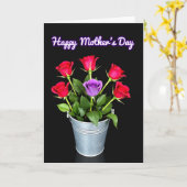 Black Floral Roses Special Card Karte (Gelbe Blume)