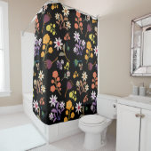Black Floral Shower Curtain Duschvorhang (Beispiel)
