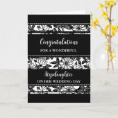Black Floral StepTochterWedding Karte (Gelbe Blume)