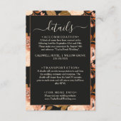 Black Floral Terracotta Wildflower Wedding Details Begleitkarte (Vorderseite)