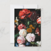 Black Floral UAWG Wedding Einladungskarte Essen (Rückseite)