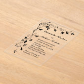 Black Floral Vine Wedding Elegant Botanical Acryleinladungen (Ablage )