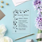 Black Floral Vine Wedding Elegant Botanical Acryleinladungen (In Situ (Hochzeit))