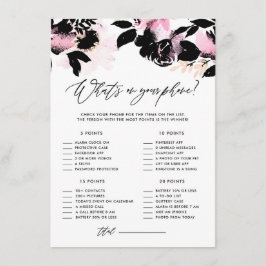 Black Floral Was ist auf Ihrem Brautparty Begleitkarte