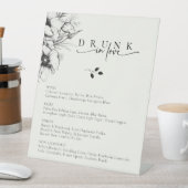 Black Floral Wedding Bar Menu Sockelschild (In Situ)