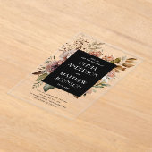 Black Floral Wedding | Boho Botanischer Fall Acryleinladungen (Ablage )